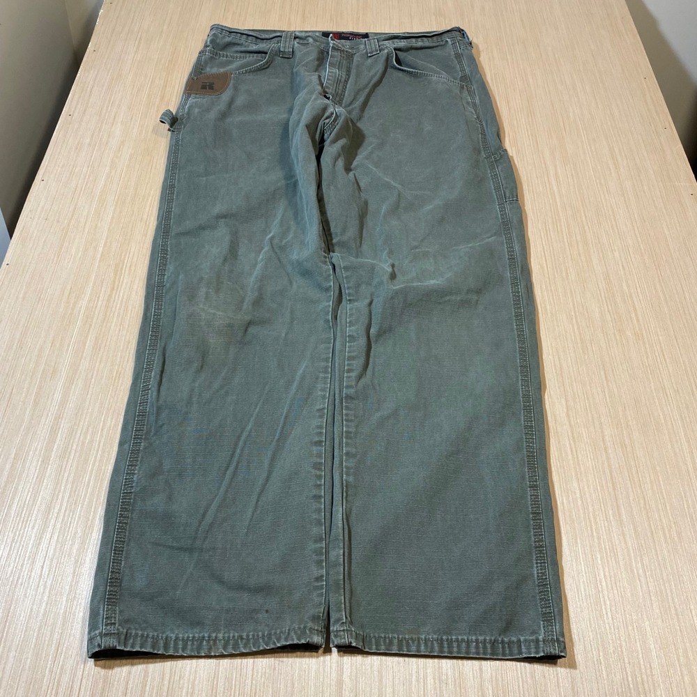 Wrangler RIGGS Workwear Carpenter Pants Green Ripstop 3W020LD Mens 36x32
